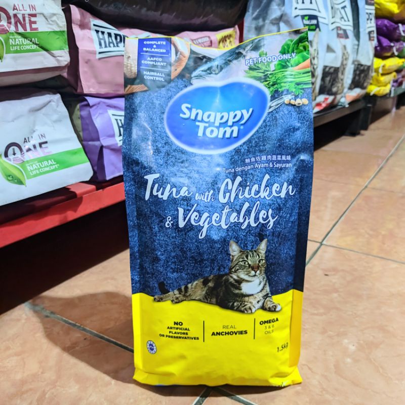 Snappy Tom rasa Tuna with Chicken &amp; Vegetables 1.5kg - Makanan Kucing Snappy Tom