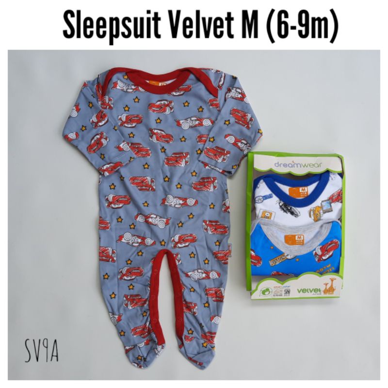 Sleepsuit Velvet Dreamwear Baju Tidur Baby boy cowok Laki Piyama Bayi Jumper Panjang Tutup Kaki 3 6 9 Bulan