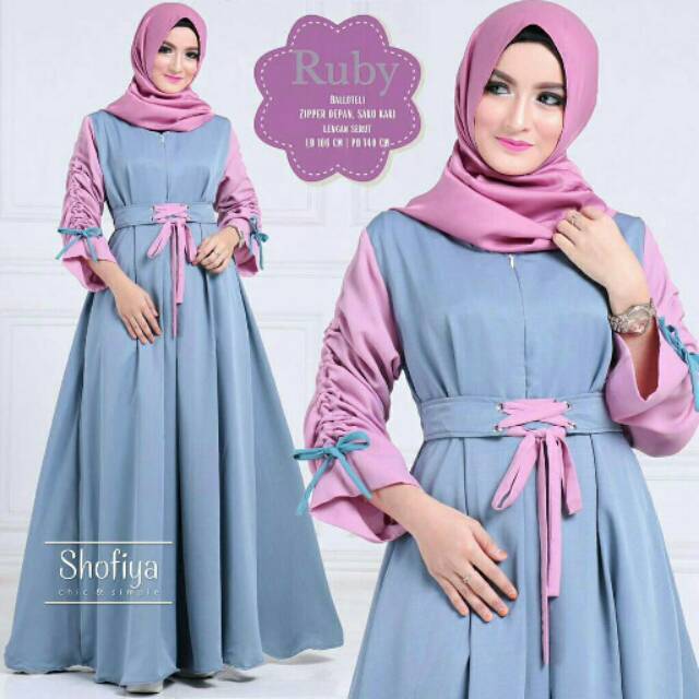 Gamis muslim  Ruby maxi UKURAN JUMBO XXL LD 115-120cm PB 140-145cm