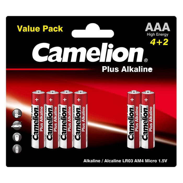 Camelion Baterai Alkaline Battery Batre Batere AAA A3 Isi 6 PCS