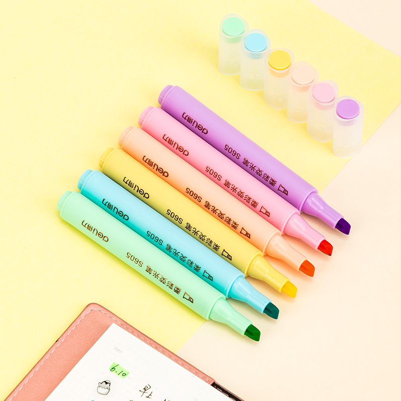 

Deli Highlighter Pena Macaroon stabilo warna pastel