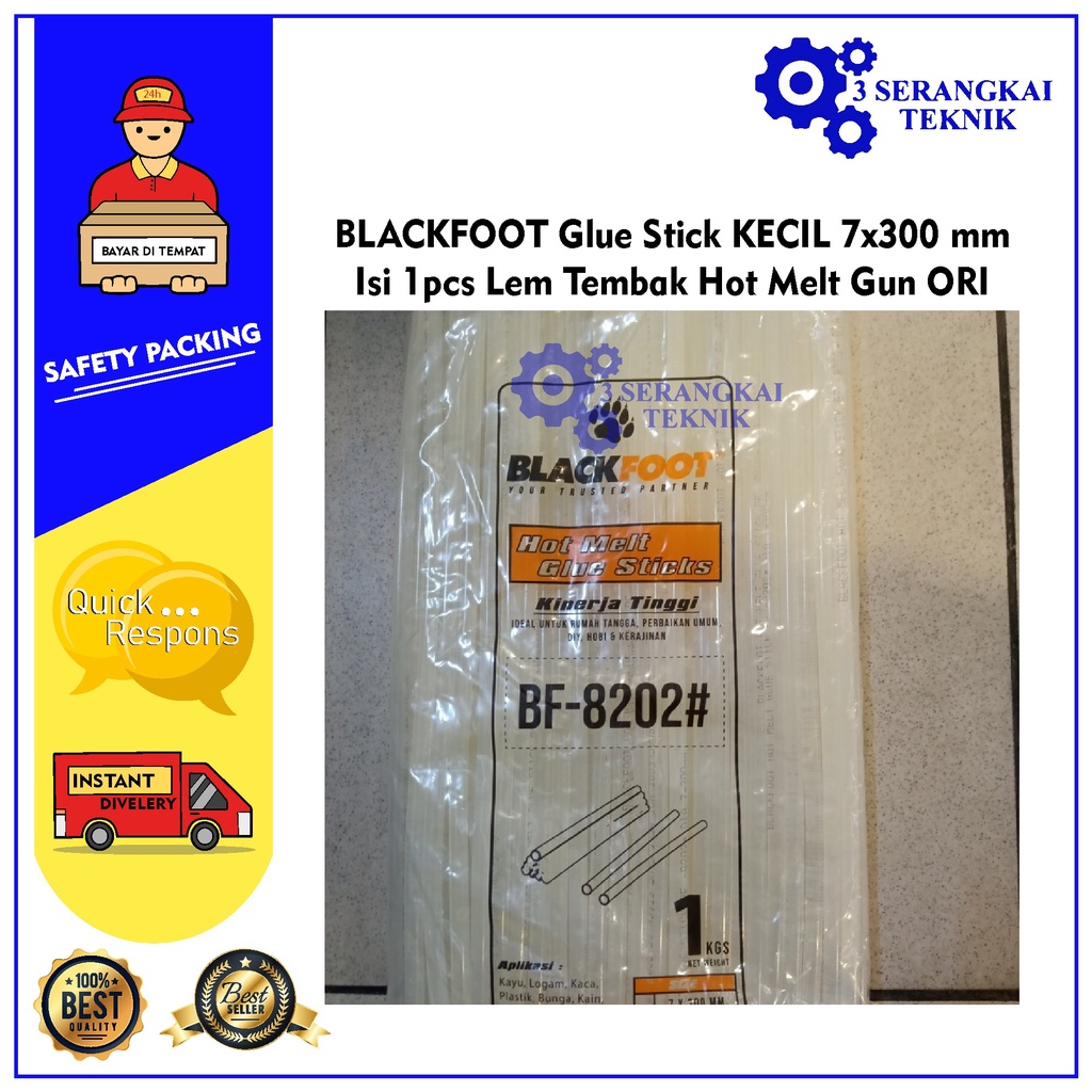 

BLACKFOOT Glue Stick KECIL 7x300mm-Isi1pcs Lem Tembak Hot Melt Gun ORI