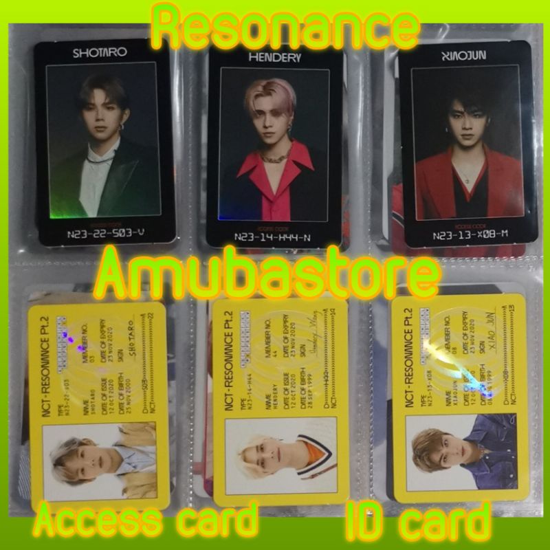 nct 2020 resonance access / id card pc photocard - Riize shotaro, wavy hendery, xiaojun set