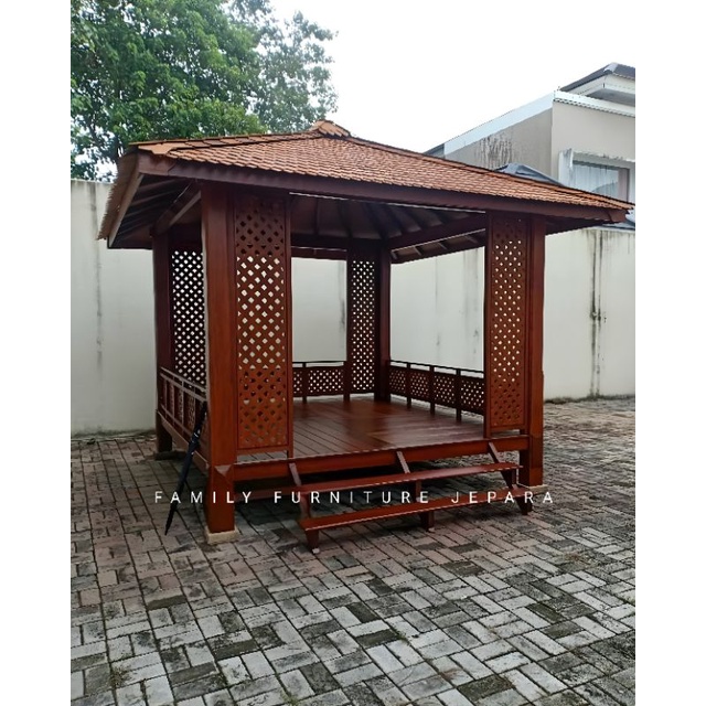 gasebo minimalis kayu jati terbaru gazebo kayu jati