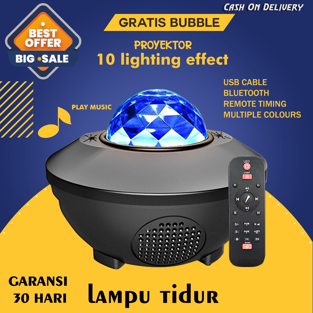 LAMPU PROYEKTOR BLUETOOTH SPEAKER LAMPU LANGIT BINTANG NEBULA LAMP