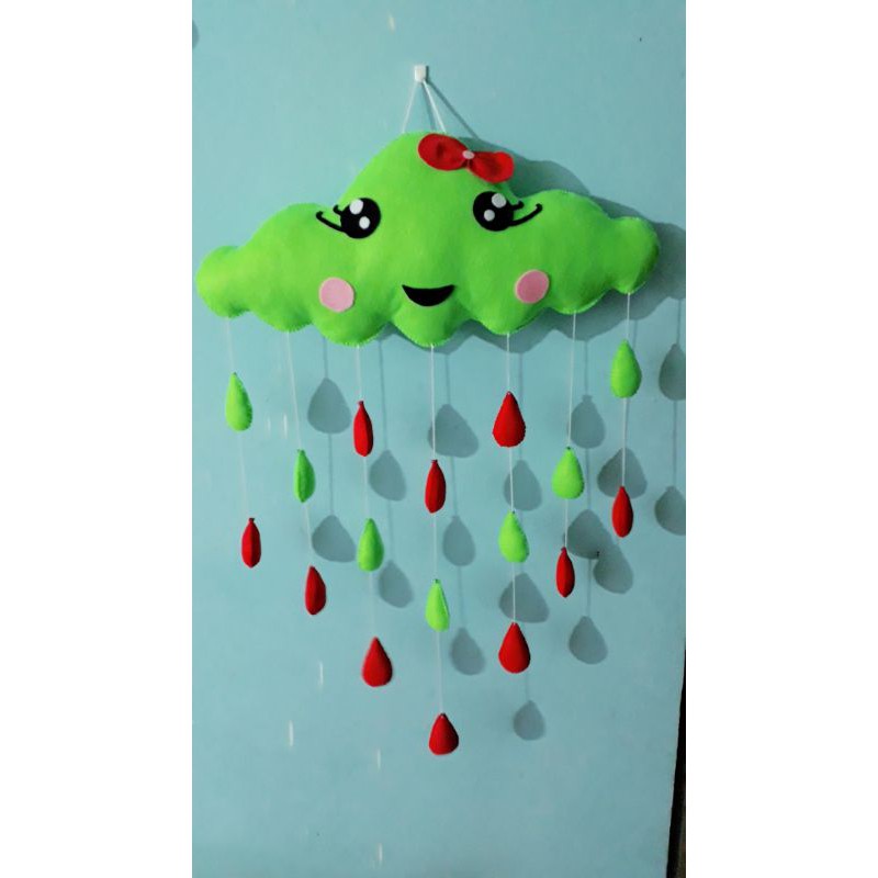 hiasan dinding awan flanel