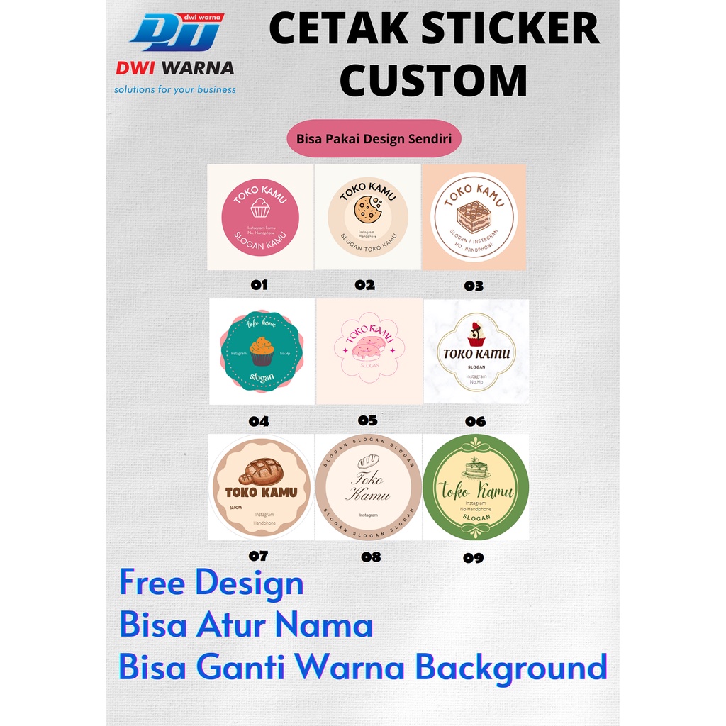 

[TERMURAH] Cetak Sticker Custom PERLEMBAR | Stiker Botol Minuman | Label Makanan | Logo Makanan | Stiker Nama Custom | STICKER LABEL