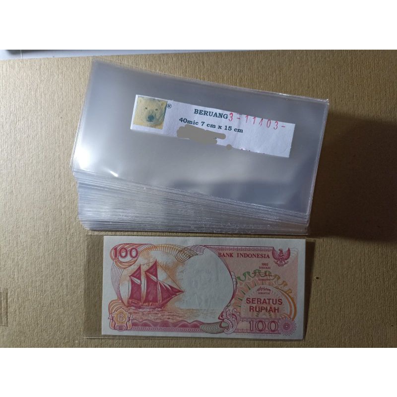 

Plastik Bening Pelindung Uang Kertas Uk. 7cmx15cm isi 100 Lembar (S120)