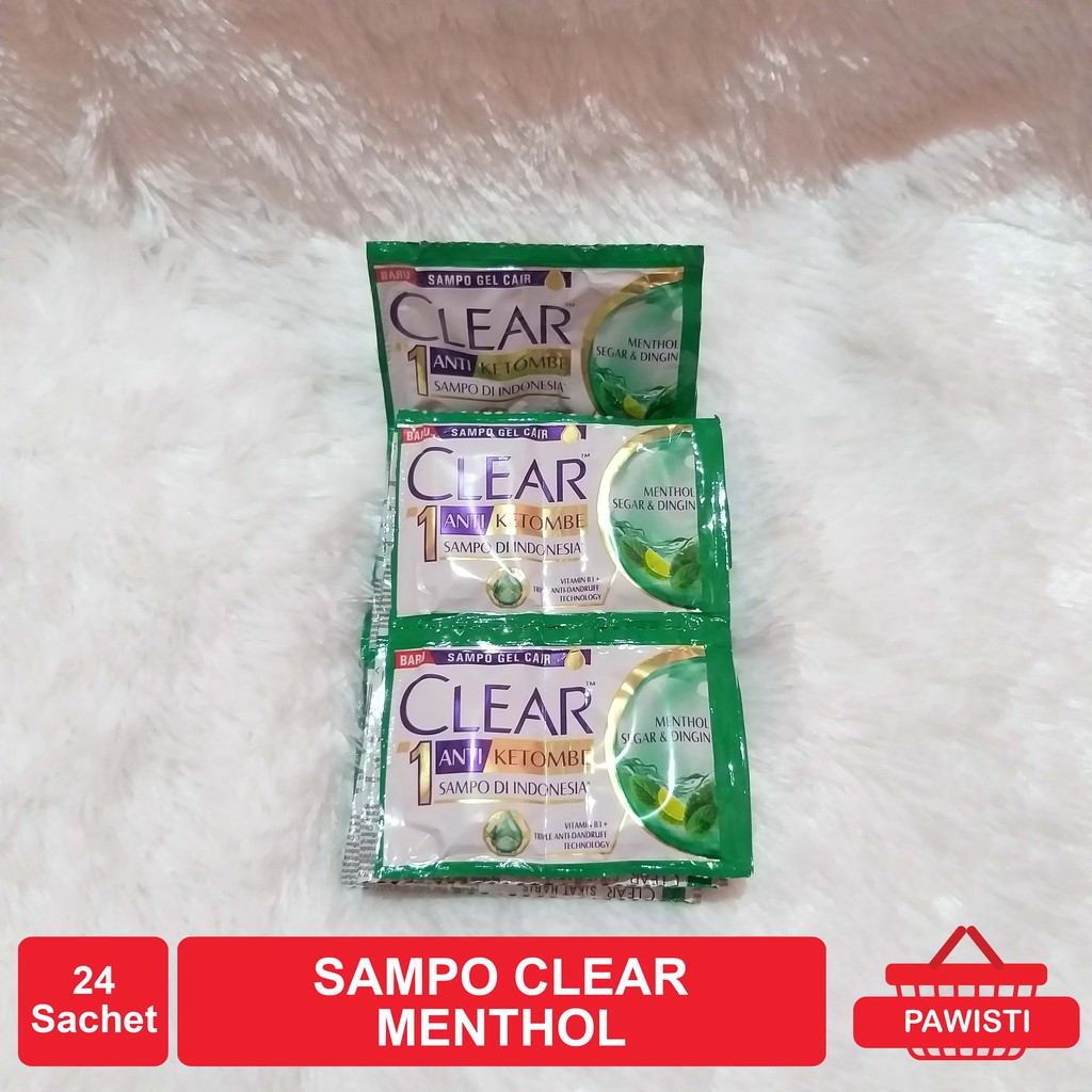 Sampo Clear anti ketombe Menthol 1 Renceng isi 12 sachet