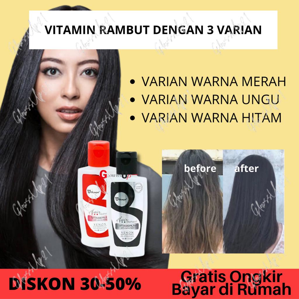 VENON VITA SERUM RAMBUT 30ML BPOM - VITAMIN RAMBUT VENON 30ML ORIGINAL - Hitam