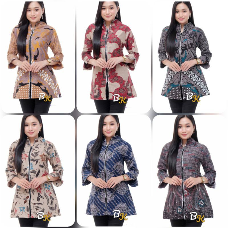 BAJU BATIK WANITA MODERN MONALISA GENES M,L,XL asli PEKALONGAN