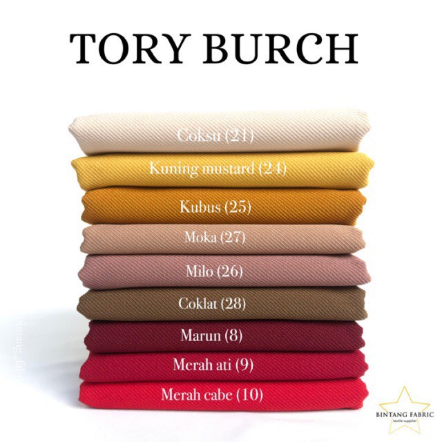 Kain Tory Burch 1 Roll 60 Yard Bahan Gamis Tori Berch - Hijab Halus