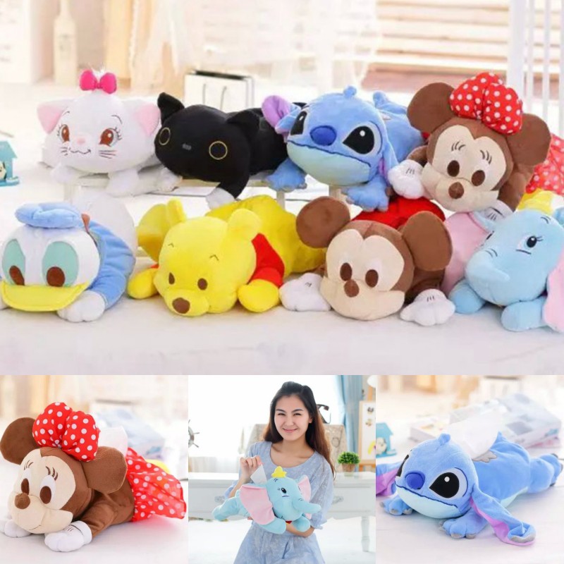 Sarung Tisu Kotak Tissue Kartun Mickey Minnie Mouse Winnie The Pooh Merry Donald Duck Stitch Disney