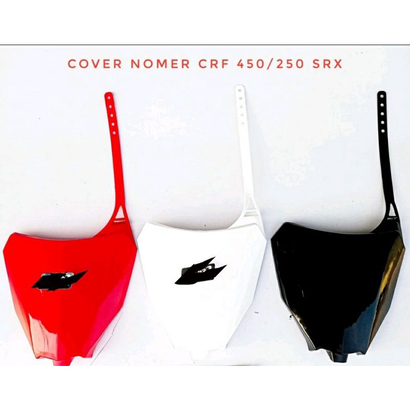 PAPAN NOMOR COVER NOMER HONDA CRF150 MODEL CRF450 CRF250 HITAM PUTIH MERAH