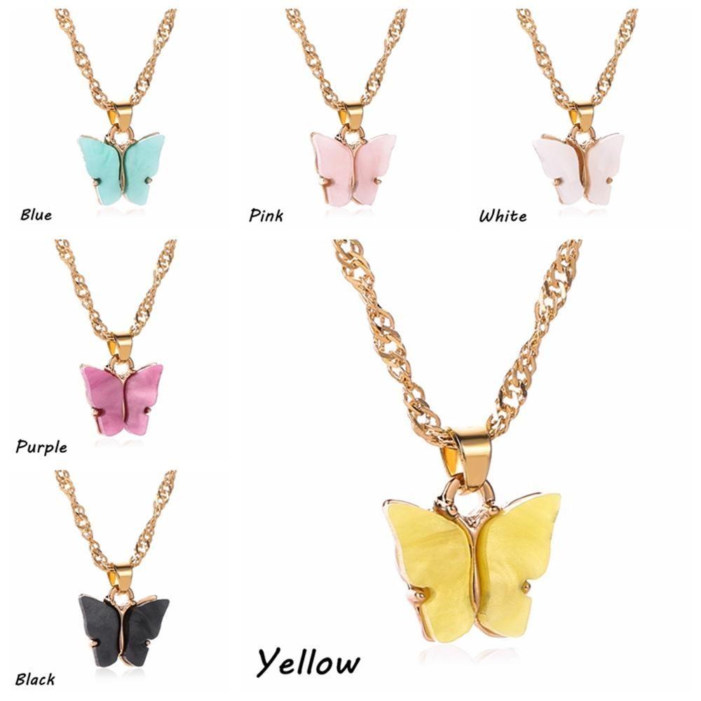 Kalung Kupu-Kupu Nanas Fashion Rantai Klavikula Geometris Liar Lucu Kawaii Pendant