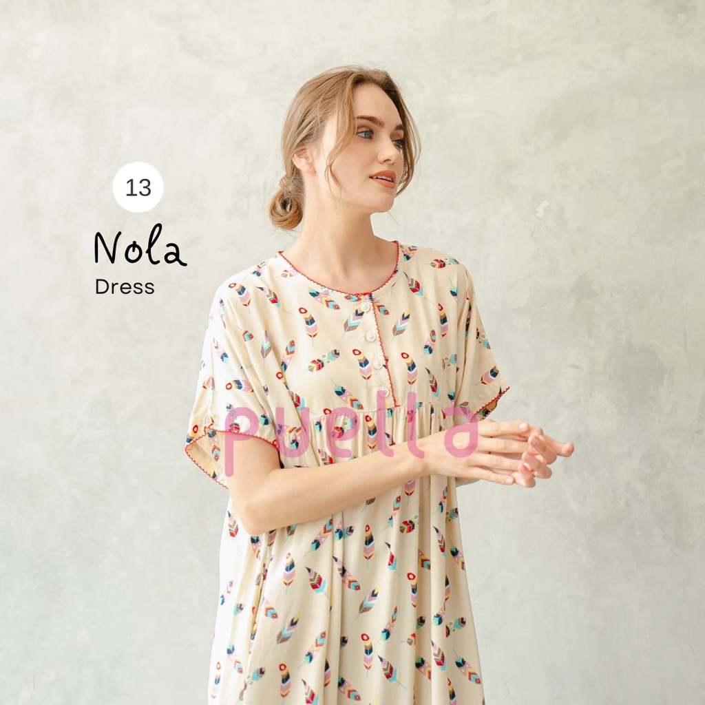 Puella - Daster Nola Series 13 | Baju Tidur Adem | Daster Jumbo | Daster Ibu Hamil | Daster Ibu Menyusui | Sleepwear | Homedress | Baju Santai | Dress Jumbo | Daster Murah-6