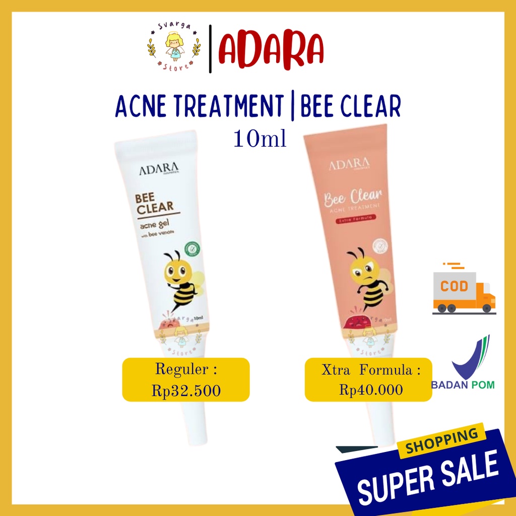 FREE GIFT | BPOM ADARA BEE CLEAR ACNE GEL REGULER | ACNE GEL EXTRA FORMULA | Obat Totol Jerawat