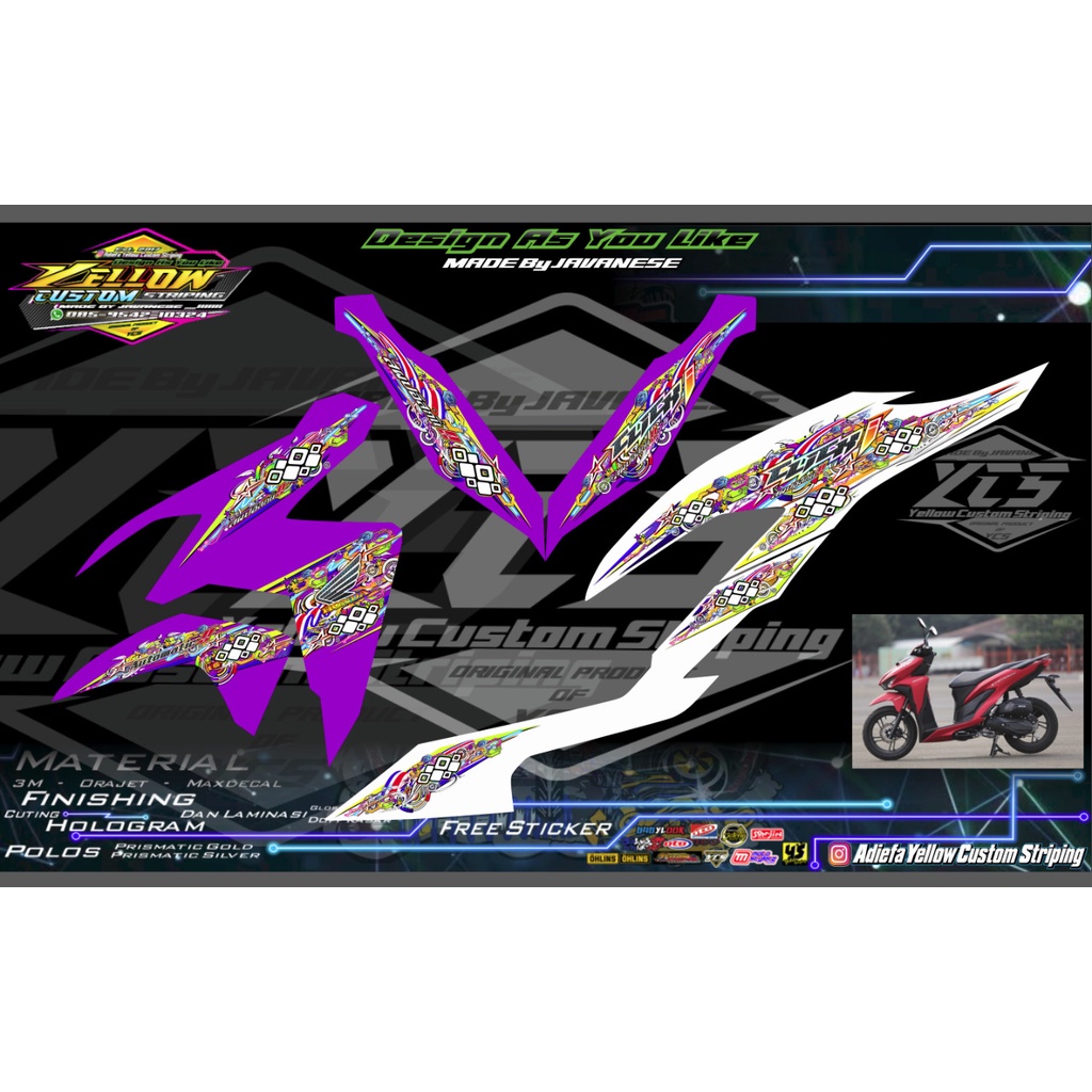 STRIPING TRANSPARAN+HOLOGRAM NEW VARIO 125/150 SUPERKILAP