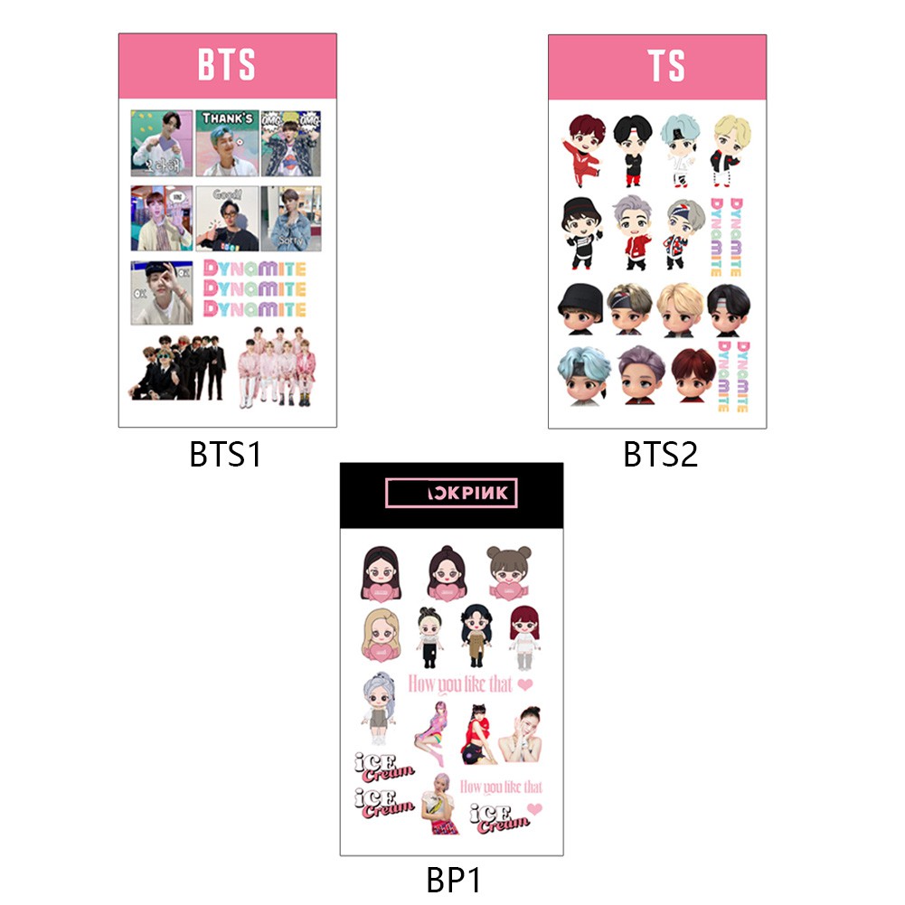 Stiker Transparan Anti Air Motif Bts/Blackpink Untuk Koleksi