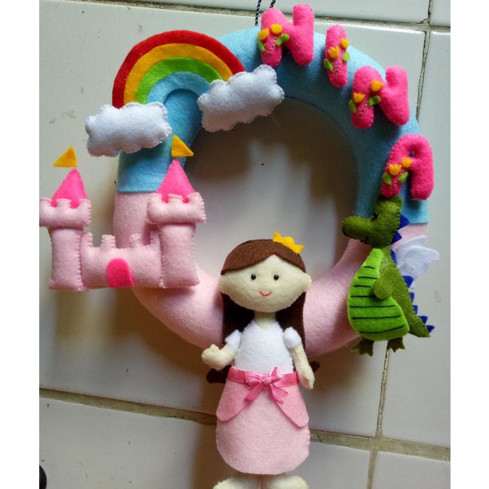 Best Product!!! Hanging Door Flanel / Hiasan Pintu Kamar Anak / Gantungan Nama Flanel - Paling Dicar