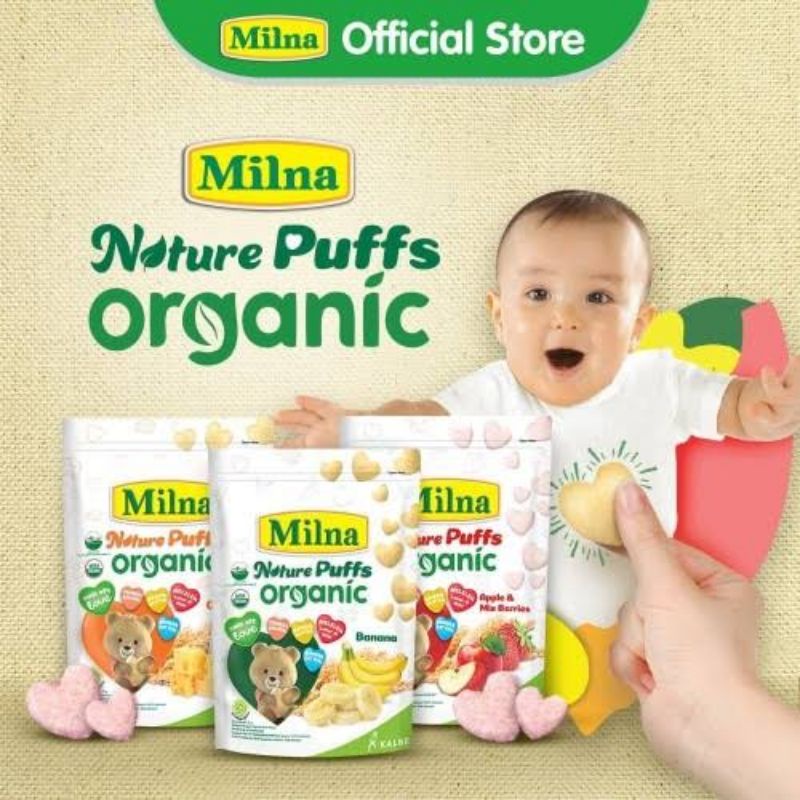 Milna Nature Puffs 15g / Cemilan Bayi / Cemilan Milna