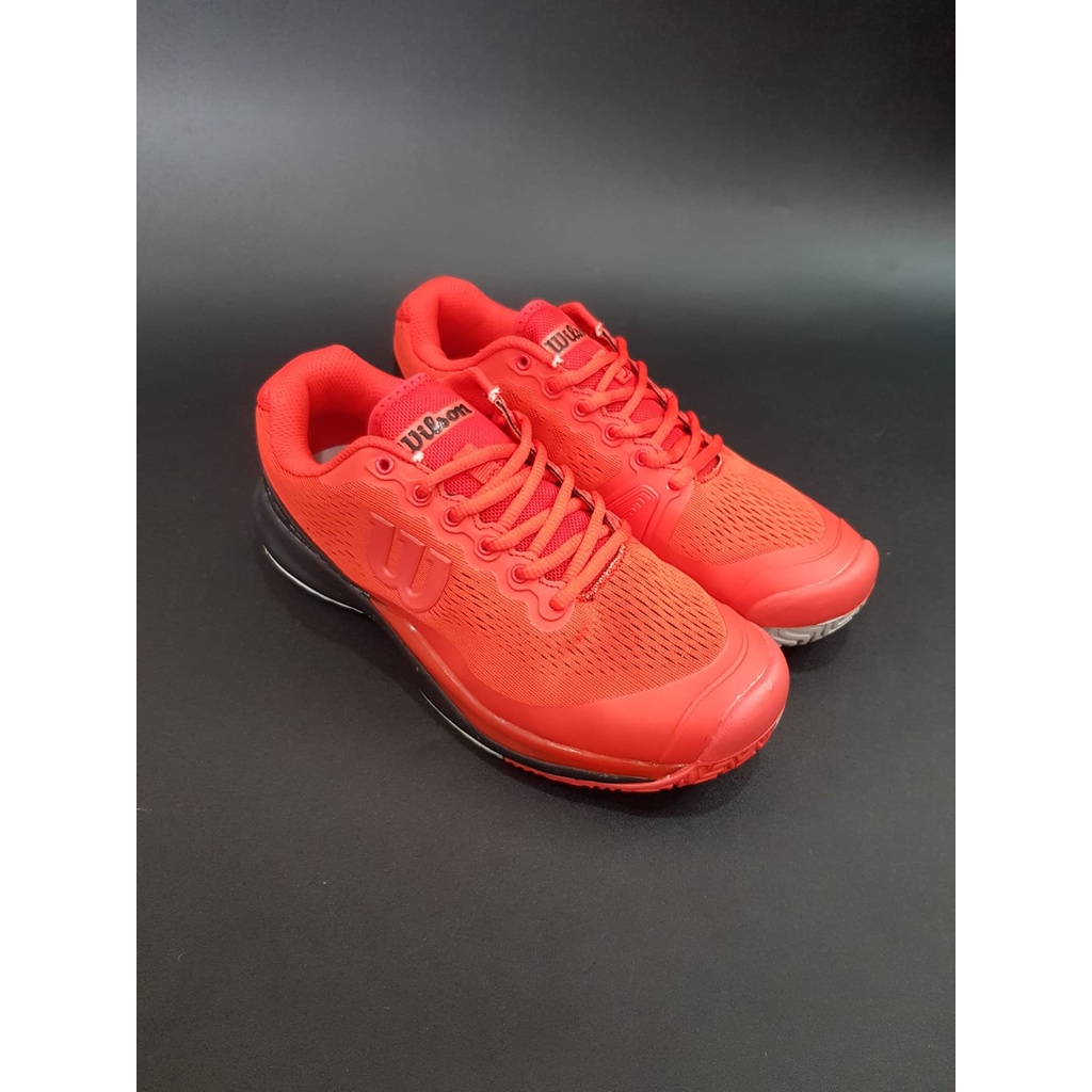 SEPATU TENIS WILSON RUSH PRO 3.0 RED CHILI BNIB PREMIUM ORIGINAL VIETNAM-SEPATU TENIS PREMIUM WILSON