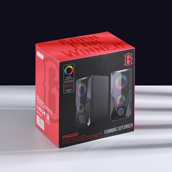 C_   SPEAKER ROBOT RS200 E-SPORT GAMING SPEAKER RGB FLOW LIGHTNING EFFECT WITH AUX