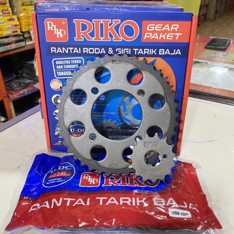 GEAR SET RIKO BAJA SEPUH VEGA ZR JUPITER Z1 JUPITER Z FI JUPTER Z NEW GIR GIGI RANTAI TARIK SET PAKE