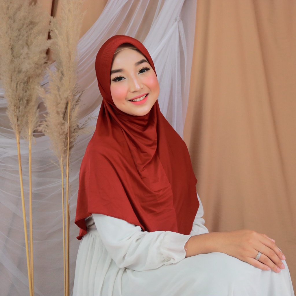 Jilbab Bergo Hamidah Jersey Premium I Jilbab Instan Sport Olahraga Shamira