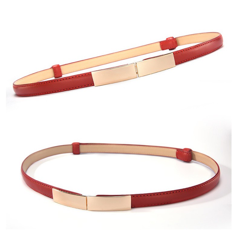 Ikat Ban Pinggang Adjustable #06 TWIN SQUARE Korea Fashion Kulit Thin Tali Sabuk Cewe Women Belt