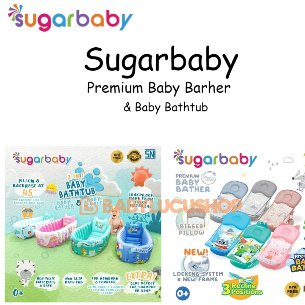 SUGAR BABY  BATH TUB Bak Mandi Bayi | Deluxe Baby BATHER KURSI MANDI Bayi