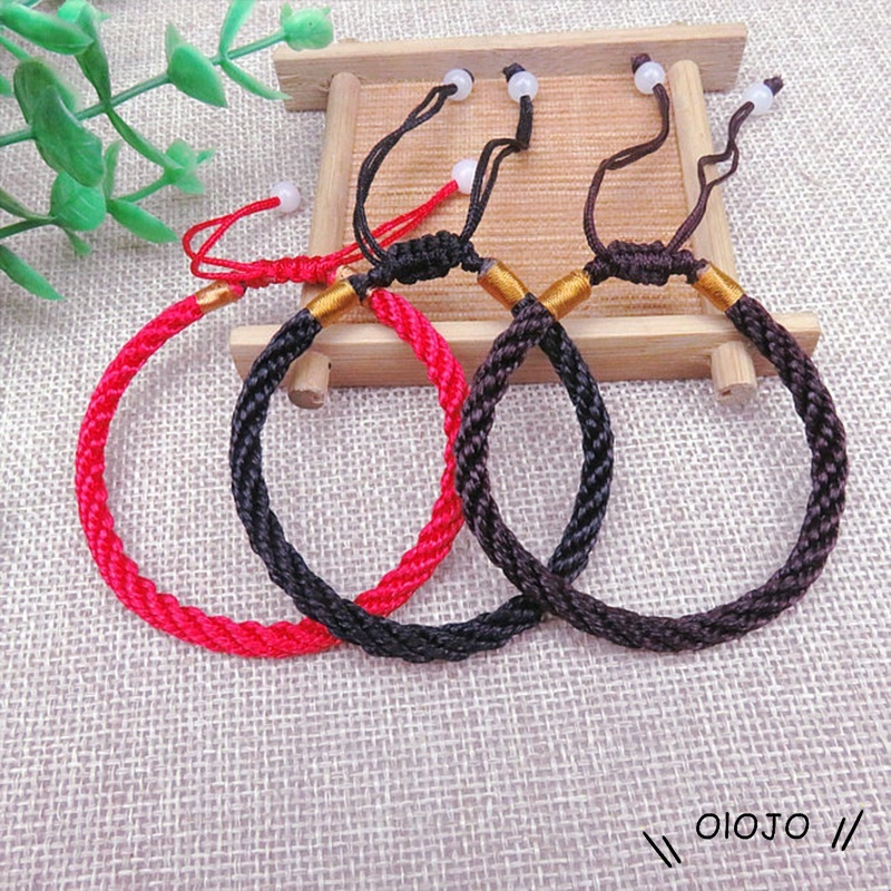 1pc Gelang Tali Handmade Warna Merah Untuk Pasangan - ol