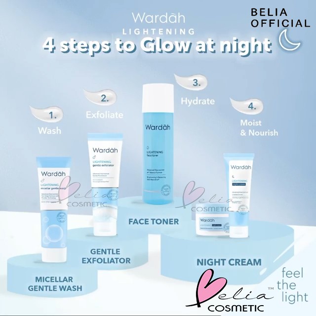 ❤ BELIA ❤ WARDAH Lightening Series | Day | Night Cream Face Serum Wash Foam Mask Scrub Toner Milk Cleanser Gentle Wash Micellar Water Facial Mist Krim Wajah Pagi Malam