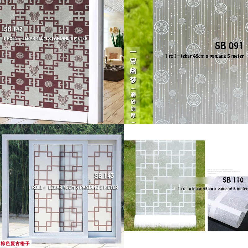 GD SUNBLAST KACA UK 5 METER X 45CM SB STICKER KACA SUNBLAST KACA   STICKER SETIKER WALLPAPER PINTU JENDELA KACA BUAT KAMAR MANDI DEKORASI DECOR DEKOR RUMAH WALPAPER SANBLAST WELPEPER SANBLAS SUNBLAST SUNBLAS LEMARI MOTIF POLOS BUREM BURAM KOTAK DAUN BUNGA