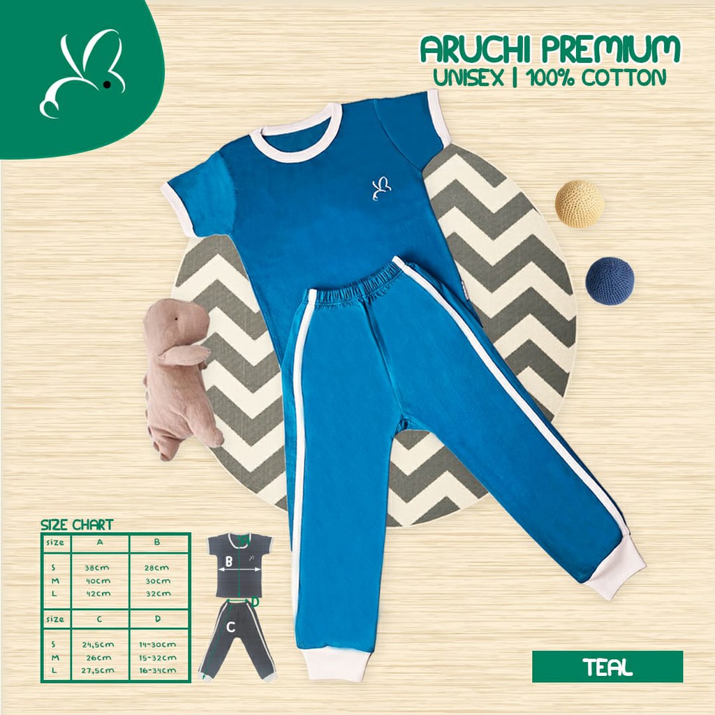 Aruchi setelan piyama anak Premium Retro Playset Baju anak Pendek BORDIR + Celana Panjang 2-5 Tahun