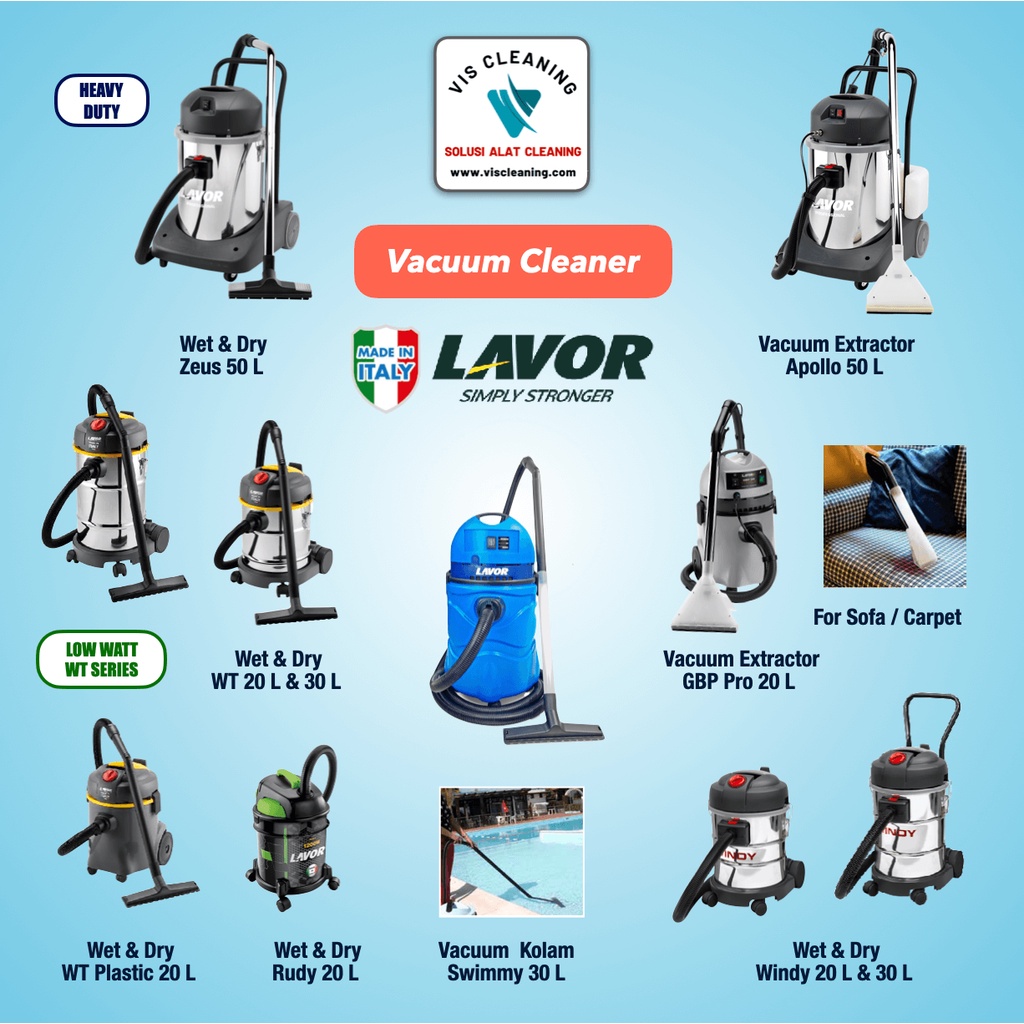 Vacuum Cleaner Heavy Duty 50 Liter Lavor Zeus IF