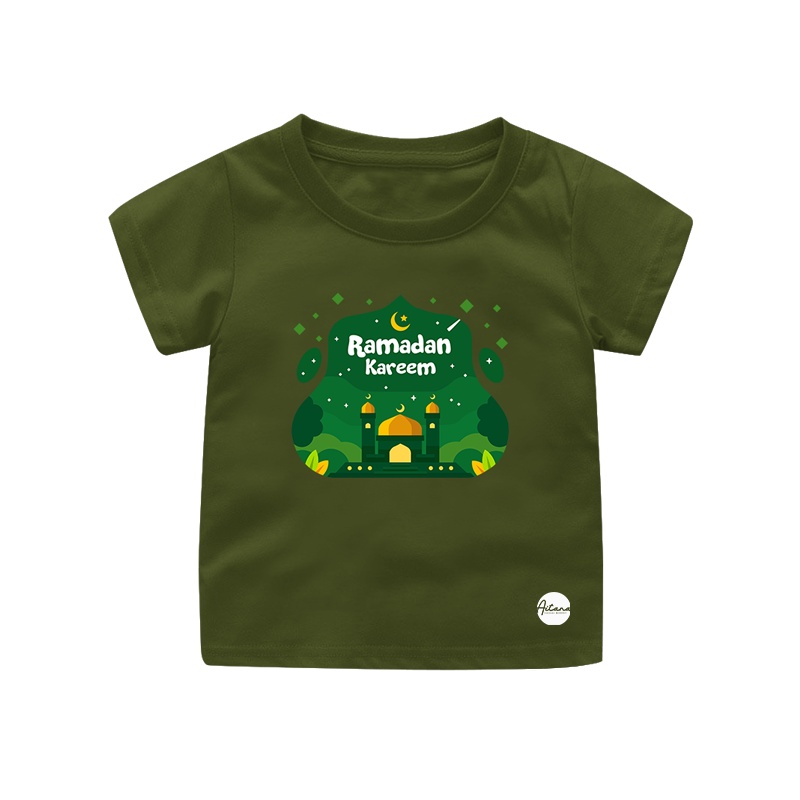 Aitana - Baju Kaos Muslim Lebaran Tema Ramadhan Kareem Ready Bayi Anak Remaja Dewasa Bahan Katun Combed 30s