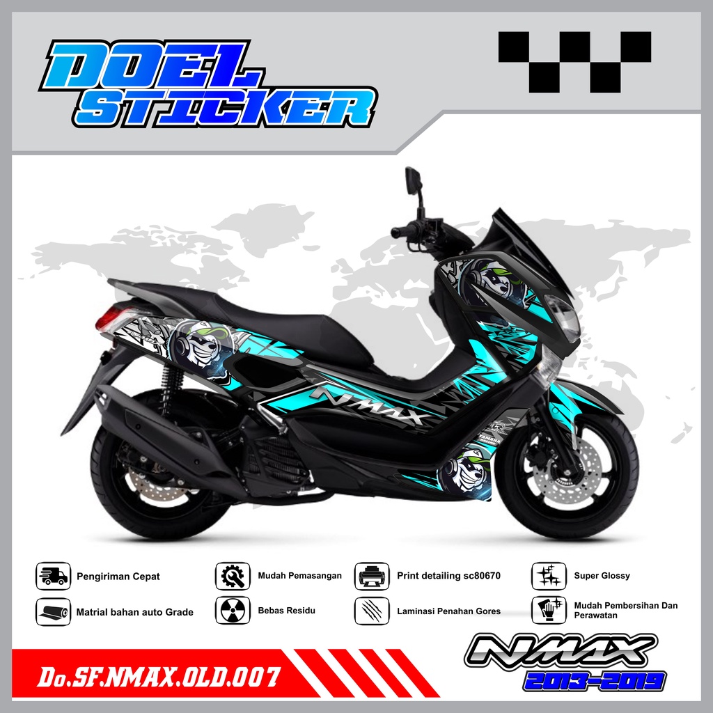 STICKER STRIPING NMAX OLD - STICKER STRIPING LIST VARIASI HOLOGRAM , CROME YAMAHA NMAX OLD DOEL 007