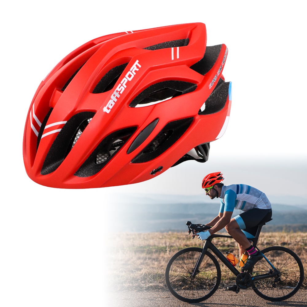 Helm Sepeda Ultralight Breathable Bicycle Cycling Helmet - 008A - 7RSEBQRE Red