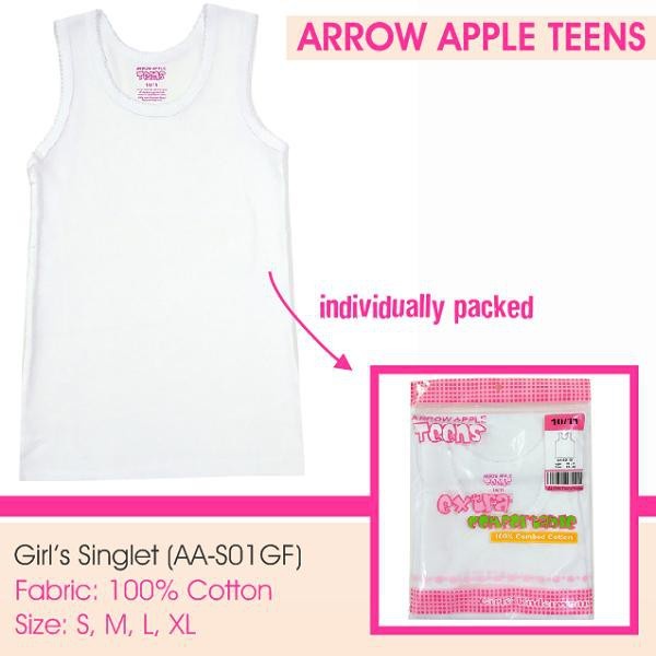 Kaos Singlet Anak Remaja Perempuan Arrow Apple AA-S01GF Isi 1Pcs