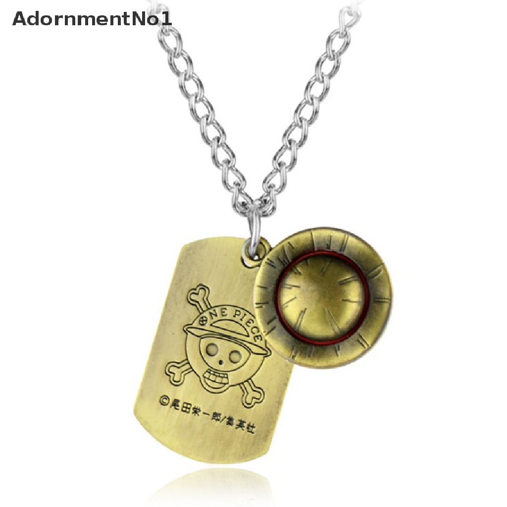 (AdornmentNo1) 1pc Kalung Rantai + Liontin Motif Anime One Piece Luffy + Tengkorak Untuk Wanita