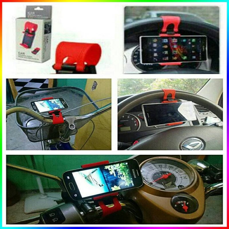 stand car phone holder setir mobil hp gps smartphone motor lazypod