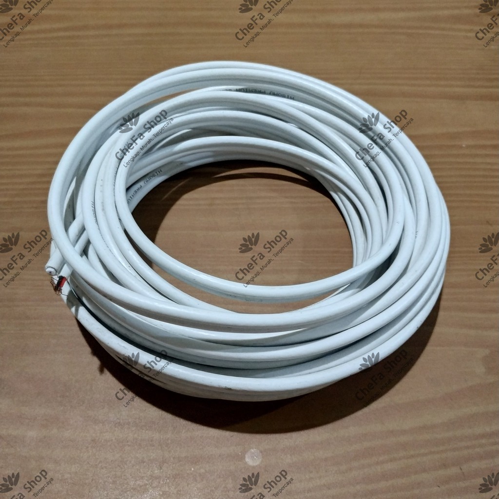 Kabel CCTV RG59 + Power Meteran Putih / RG59+P