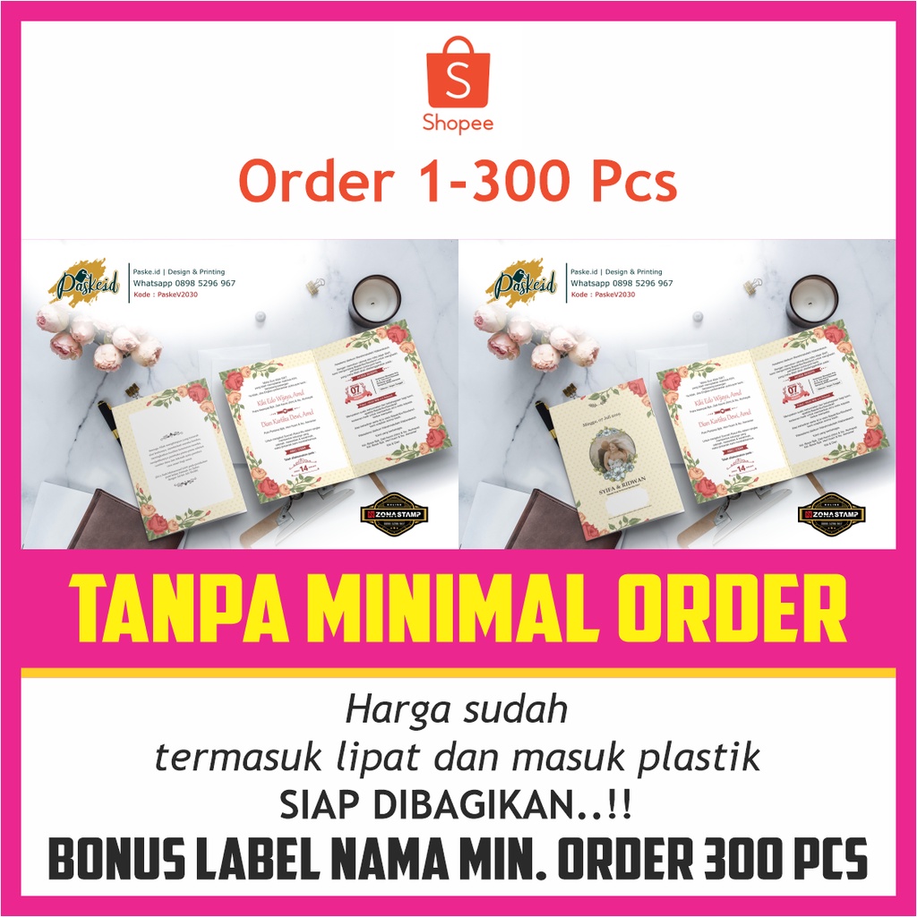 CETAK UNDANGAN PERNIKAHAN TERBARU MINIMALIS/ UNDANGAN NIKAH/ UNDANGAN KHITAN/ UNDANGAN FOTO PREWEDDI