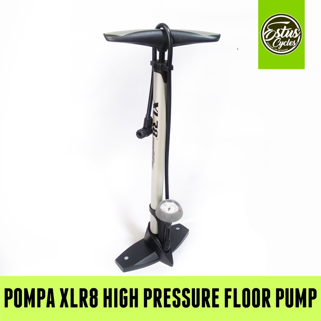Pompa Angin XLR8 GF55P High Pressure Steel Floor Pump Bisa Pentil Schrader Presta Besar Kecil Estus 