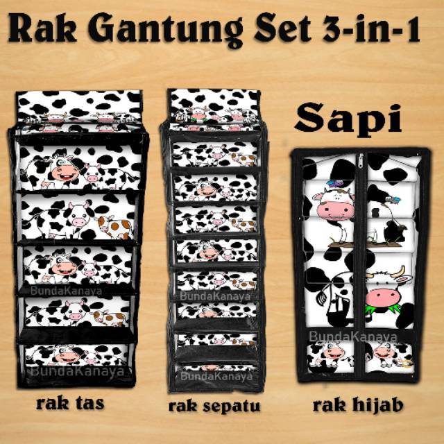 Rak Gantung Set 3 in 1 Sepatu+Tas+Hijab