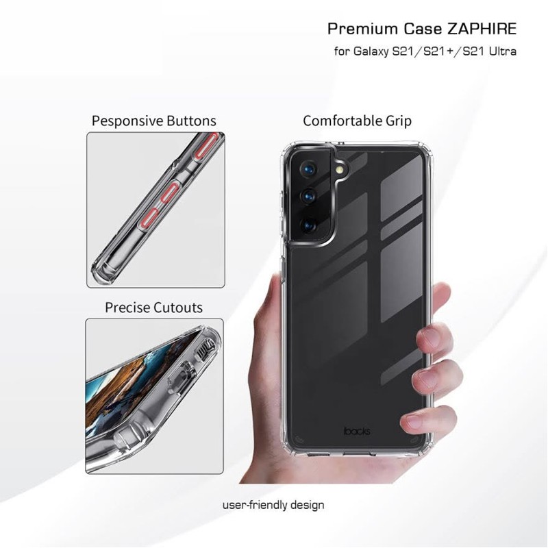 Casing IBACKS Samsung Galaxy S21 S21+ Plus Ultra Clear Zaphire Premium Case Akrilik Cover Transparan Murah