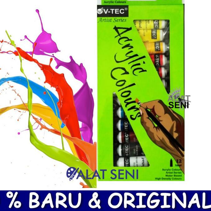

SALE!! KODE-597 V-TEC ACRYLIC COLOURS 6 ML / V-TEC CAT AKRILIK 12 WARNA
