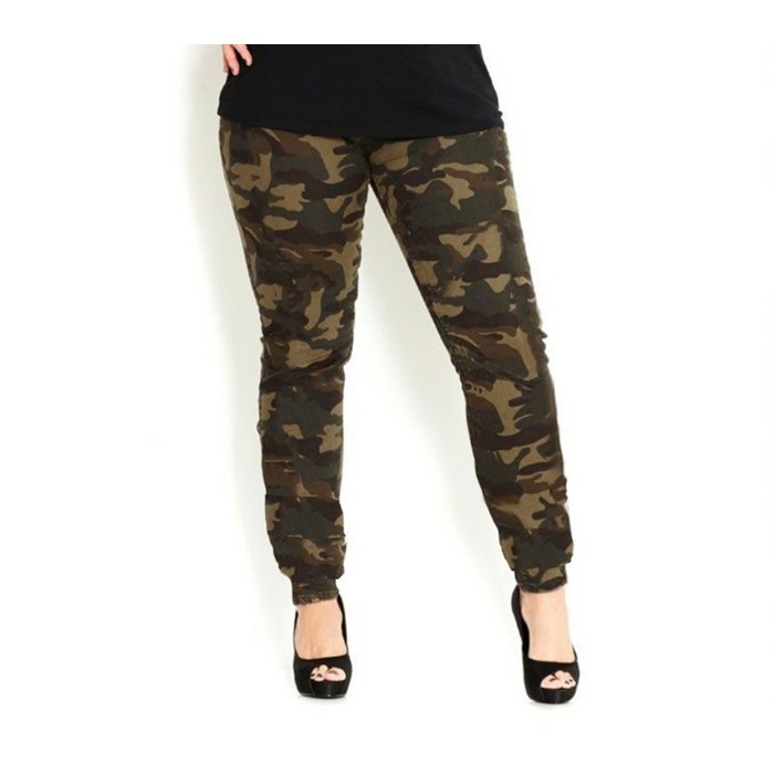 Baju Wanita  Celana Jogger Army Loreng Jumbo Big Size