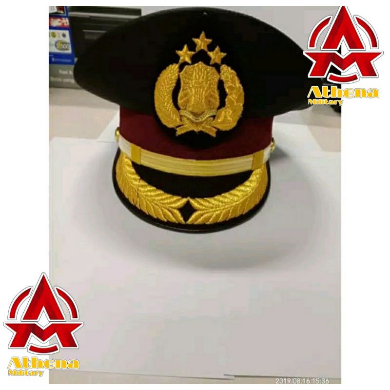 Topi Pet PDH pamen coklat polisi |Topi Pet PDH Pamen polisi |Pet coklat Pamen PDH